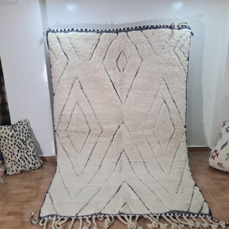 White Dawood Marokkaans handgemaakt tapijt